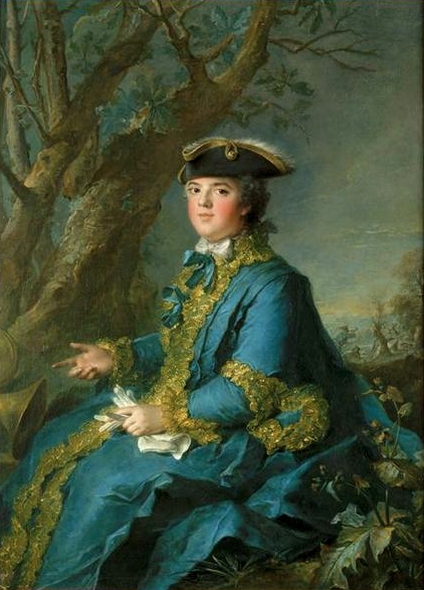 Louise-Elisabeth de France, duchesse de Parme, en tenue de vènerie - 1760 - © Versailles - Musée national des châteaux de Versailles et de Trianon